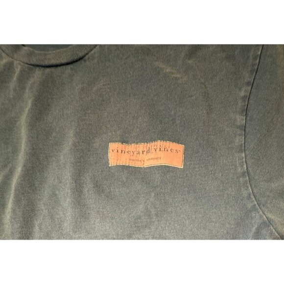 Vineyard Vines Men Medium Tie One On Short Sleeve Tee T Shirt Martha's Blue Pink - Picture 4 of 6